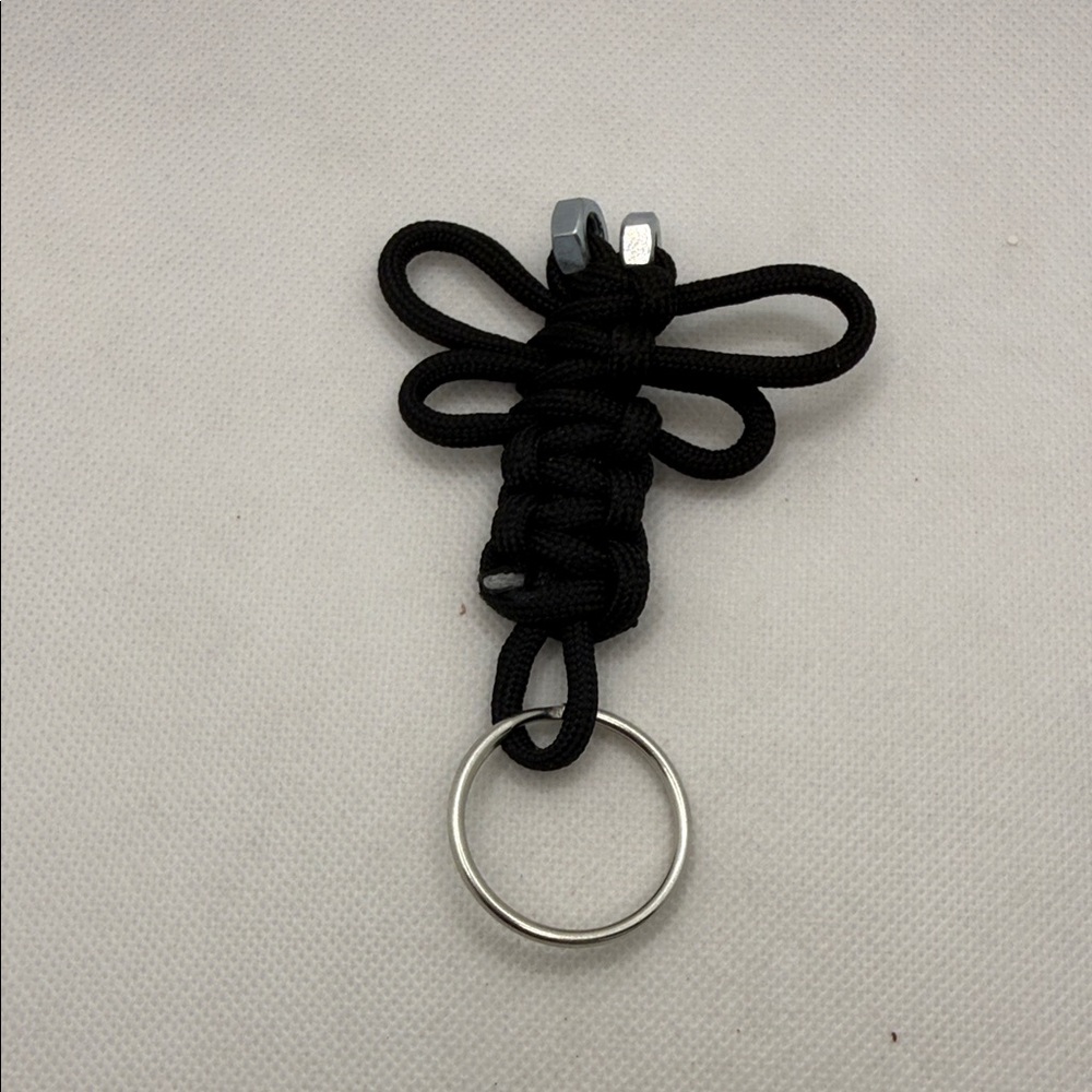 Handmade Black Dragon Fly Paracord Keychain